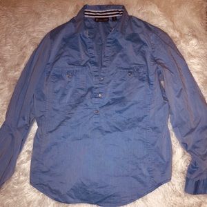 NY&C BLUE V- NECK COLLAR BLOUSE 💗